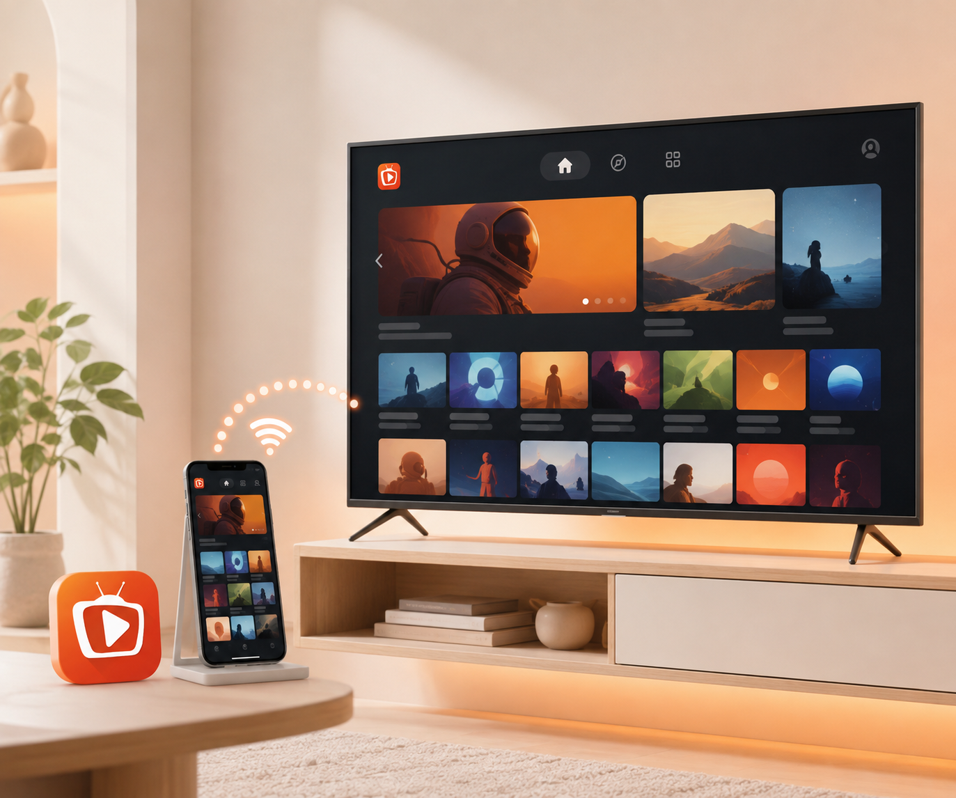 TeaTV-style Android browsing interface